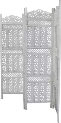 Artesia Handcrafted 4 Panel Wooden Room Partition & Room Divider (White)