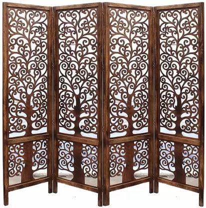 Artesia Handcrafted 4 Panel Wooden MDF Room Partition & Room Divider