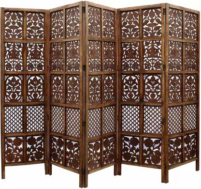 Artesia Handcrafted 5 Panel Wooden Room Partition & Room Divider