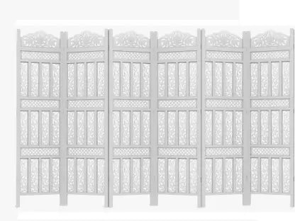 Artesia Handcrafted 6 Panel Wooden MDF Room Partition & Room Divider (White)